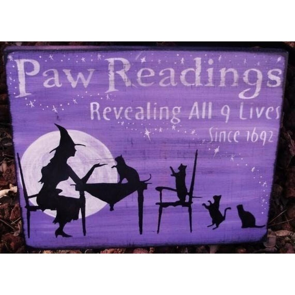 Primitive Witch Sign Black Cats Paw Readings Tarot Cards halloween witcgcraft